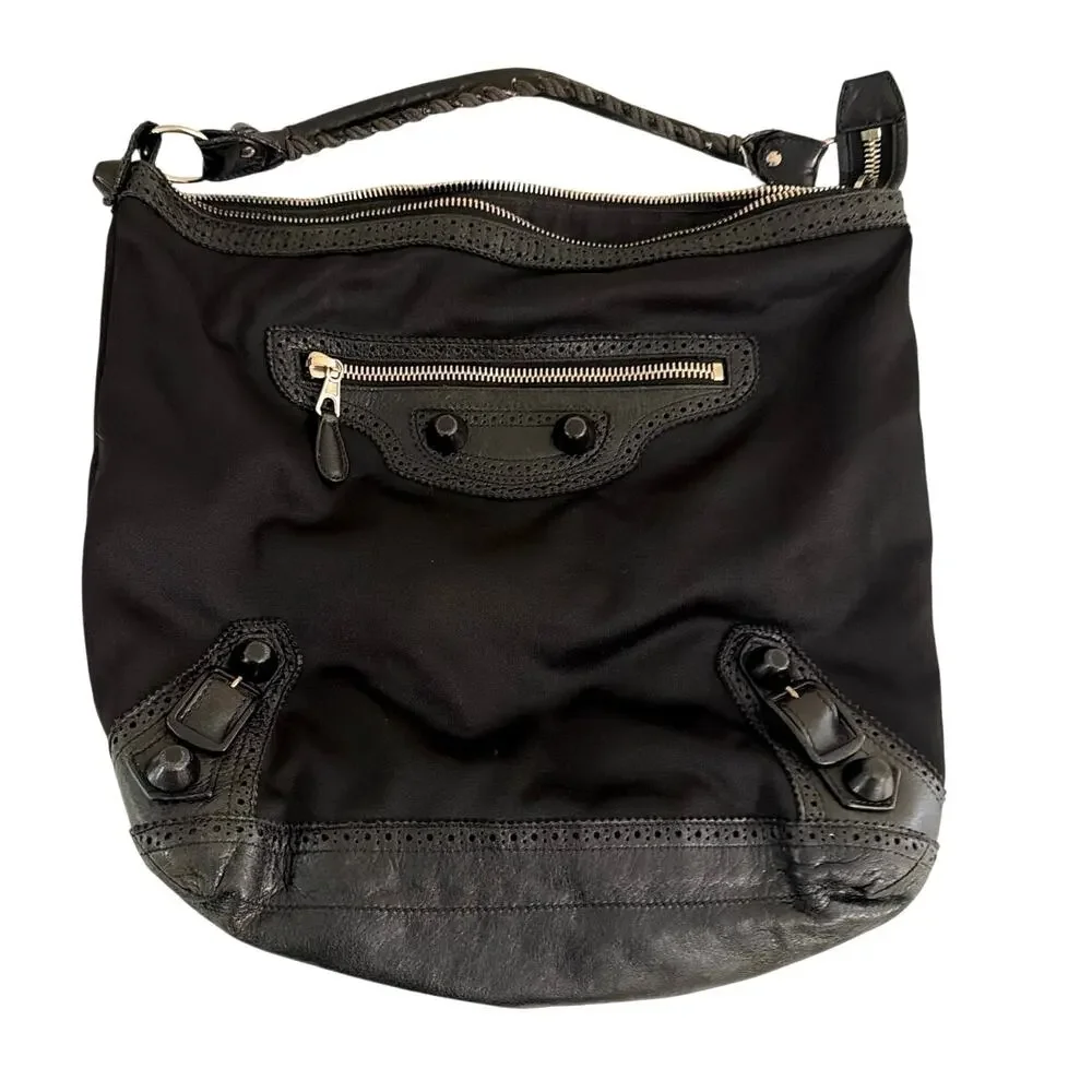 AUTHENTICATED Balenciaga Velo Paris black hobo bag vintage Made in Italy